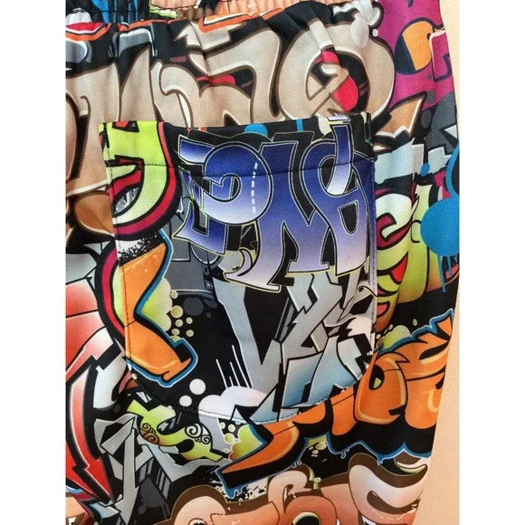 Fresh‎ Prince Of Belair Graffiti Joggers Funky Hip Hop Style All Print  Size L - Picture 3 of 6